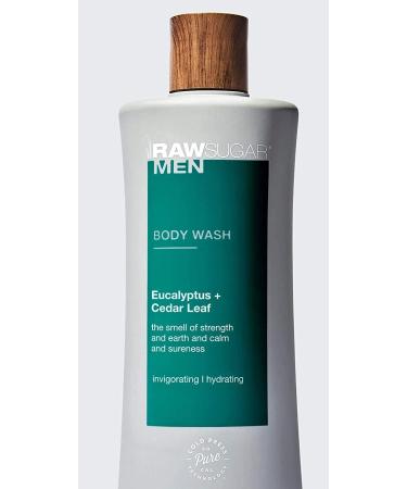 RAW SUGAR Men's Body Wash Set - 6 Travel Size Eucalyptus & Cedar Leaf 3 Fl Oz | International Shipping Available - Buy Online on GoSupps.com