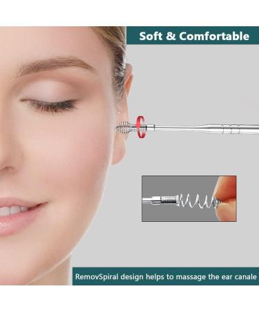 Double-Ended Stainless 360 Spiral Ear Wax Removal Kit with Brush and Storage Box - Buy Online on GoSupps.com
