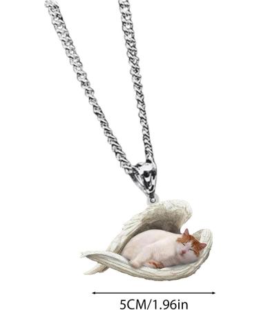 Lidssacde Pet Necklace with Sleeping Dog Trailer - Sweet Angel Gift for Animal Lovers | Ideal for Boys & Girls - Chain Fastening 02 - Unique Personalized Jewelry - Buy Online on GoSupps.com