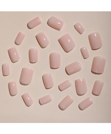Shop Magrace Square Press on Nails - Short Fake Nails with Nude Pink French Tips | 24 PCS Acrylic Full Cover for Women & Girls (A-4 - Buy Online on GoSupps.com