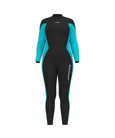 Hevto Wetsuits Plus Size Men and Women 3/2mm Neoprene Full Scuba Diving Suits Surfing Swimming Keep Warm Back Zip for Water Sports P10-Ms.-Blue S1