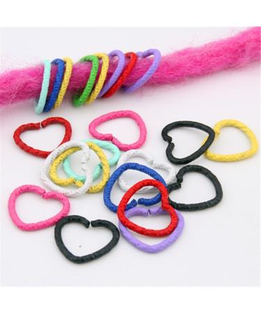 50pcs Heart Hair Clips Braid Heart Shape Charms Accessories Hair Cuffs Rings for Women And Girls Hair Accessories - Buy Online on GoSupps.com