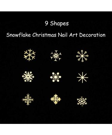 90pcs Gold Snowflake Nail Art Glitter - Christmas 3D Sequins for Stunning Manicure | International Shipping Available - Buy Online on GoSupps.com
