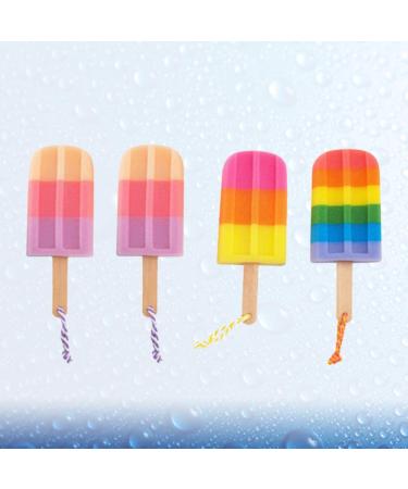 Minkissy Kids Bath Sponge 4pcs Ice Cream Shower Body Loofah | Baby Girls Shower Scrubber (Random Color) - Buy Online on GoSupps.com