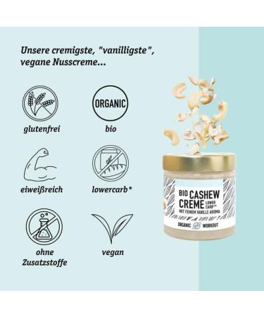 Organic Cashew with Vanilla Aroma | 1 kg Vegan & Low-Carb | No Added Sugar | Erythritol | White Chocolate Flavor | Healthy Snack - Buy Online on GoSupps.com