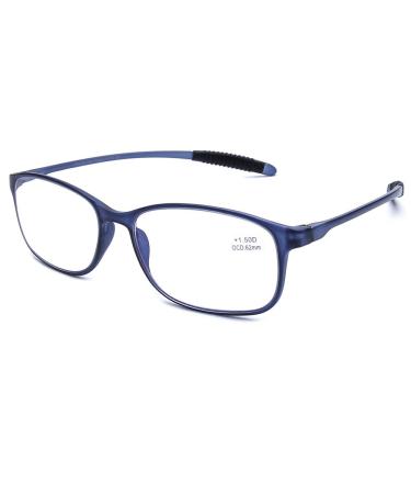DOOViC Blue Light Filter Computer Reading Glasses for Unisex TR259-C (9 Colors) Matt Blue 2.0 x - Buy Online on GoSupps.com