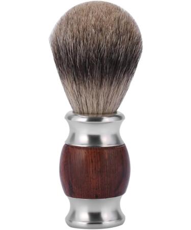 NSNT Exquisit Men's Noble Steel Shaving Brush Set - Fashionable Wooden Handle & Holder | 15x9cm Silver - Perfect for Grooming - Buy Online on GoSupps.com
