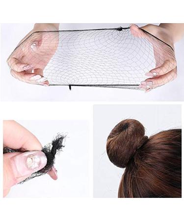 Invisible Elastic Edge Hair Networks for Women & Girls - 10 Pack 50.8 cm | Ideal for Buns Ballet & Dance - Black - Buy Online on GoSupps.com