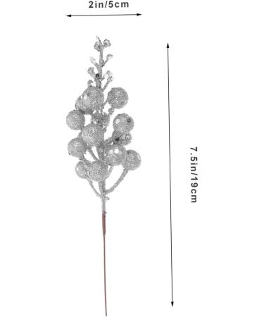 ABOOFAN 10pcs Christmas Imitation Berries Christmas Decorations Flower Garland Wreath Artificial Xmas Berry Stem Christmas Diy Berries Diy Berry Decor Christmas Tree Foam Artificial Fruit Silver 19X5X5CM - Buy Online on GoSupps.com
