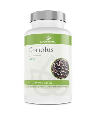 Nature Restore Coriolus Versicolor Mushroom Extract Supplement  30 Percent Polysaccharides  Non GMO  Gluten Free  90 Capsules  Original Turkey Tail Mushroom Supplement