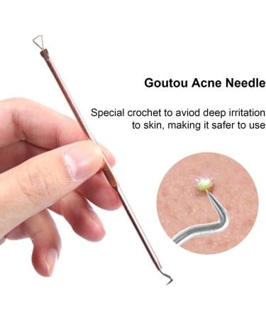 Blackhead Remover Tool Pimple Popper Tool Kit Stainless Steel Acne Needles Easy Removal of Pimples Acne Whitehead Blemish Zit Removing Forehead Facial and Nose (Rose Gold) - Buy Online on GoSupps.com