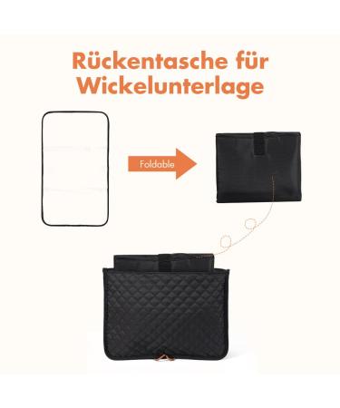 Shop Lekespring Waterproof Baby Changing Bag | Large Diaper Bag with Foldable Pad & Stroller Belts - Black - Buy Online on GoSupps.com