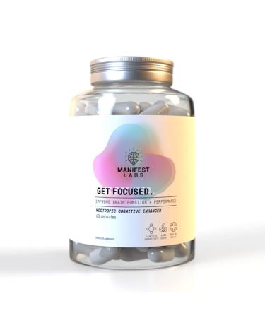 Manifest Labs Get Focused | Nootropic Cognitive Enhancer | 13 Active Ingredients | Boost Focus Memory and Mental Performance