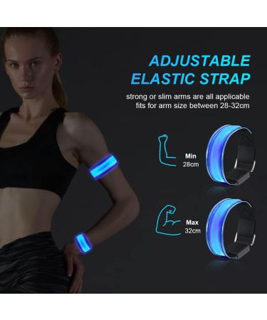Flintronic LED Bracelet - 4 pcs Reflective Lighting Tape Safety Light Band for Night Running & Outdoor Sports - Unisex Blue - Buy Online on GoSupps.com