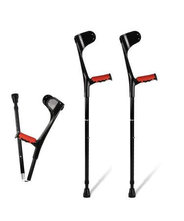 Forearm Crutches 1 Pair Ergonomic Handle with Comfortable Grip - Sturdy High Density Aluminum Durable for Standard and Tall Adults 2 Units (1 Units) () Bathing in Sunlight