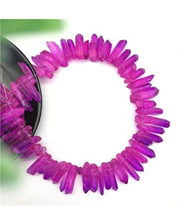 Natural Crystal Rough 1PC Rose Titanium Aura Lemurian Quartz Crystal Point Stones Crafts Decor DIY Natural Stones and Crystals