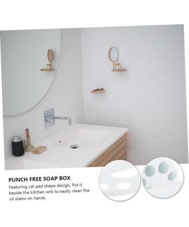 Ciieeo 2 Pcs Box Soap Box Plastic Soap Draining Dish Hygiene Bar Soap Holder Bath Soap Holder Storage Rack Shower Soap Holder Cat Soap Holder Decor Sponge Holder No Punching White - Buy Online on GoSupps.com