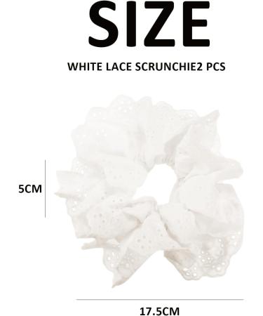 2 Women's White Lace Hair Loops Fashionable Large Lace Hair Ropes Elastic and Soft Hair Bands Ponytail Braid Hair Accessories Suitable for Women and Girls with Thick Hair and Large Wavy Curls - Buy Online on GoSupps.com