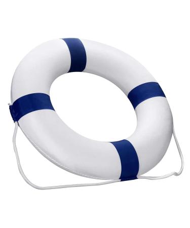 Pool Life Ring 20.5 in,Life Preserver Ring Foam Buoys-Ring Buoy with RopeTape,Blue