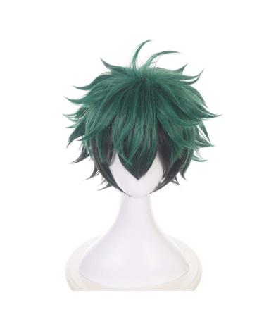 Buy Lwiuentx MHA Cosplay Midoriya Izuku Short Green Wig + Free Wig Cap - International Shipping Available - Buy Online on GoSupps.com