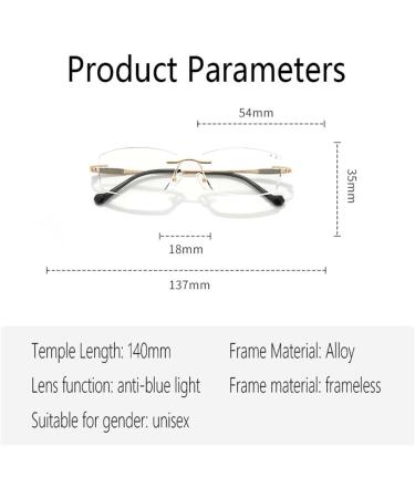 Bezax Ultra-Light Frameless Cutting Glasses | Anti-Fatigue Multifocal Computer & Reading Glasses for Seniors | Anti-Blue Light | International Shipping - Buy Online on GoSupps.com