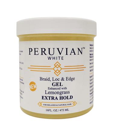 Peruvian White Braid Loc & Edge Gel with Lemongrass (Extra Strong Hold)  16 oz.