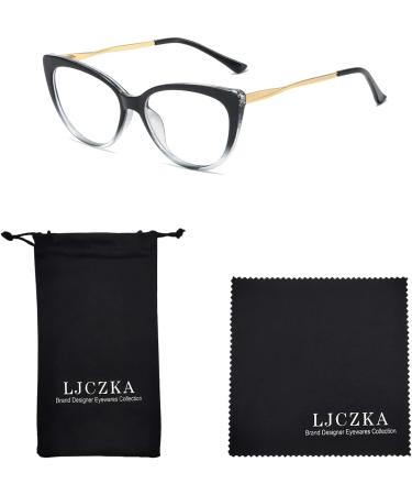 Vintage Cat Eye Blue Light Filter Glasses for Women - Metal Frame Gradient Black Anti-Glare Stylish Eyewear - Buy Online on GoSupps.com