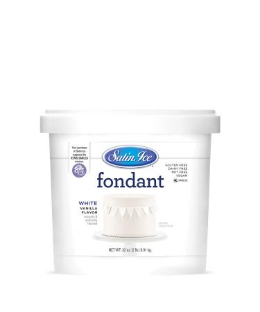 Satin Ice White Fondant, Vanilla, 2 Pounds White 2 Pound (Pack of 1)