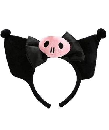 Cute Hairpin Ear Headband Plush Headband Anime Cosplay Headwear Accessories for Girls Black
