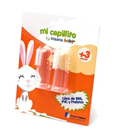 Silicone baby toothbrush 2 units Irisana - baby toothbrush - transparent - 10.5 x 2 x 13.5 cm - very soft and does not harm the gums - for babies up to 1 year - silicone finger transparent 2 units