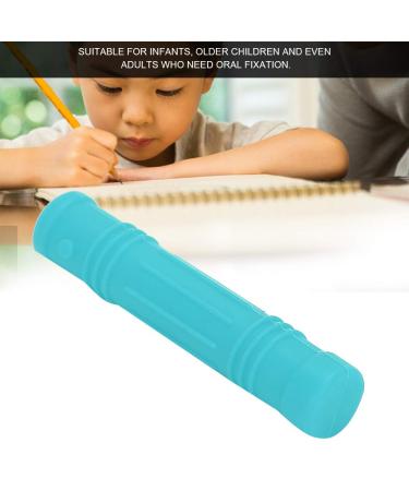Sky Blue Silicone Teether Pencil Topper | Safe Baby Chewing Toy & Infant Sensory Pacifier - Buy Online on GoSupps.com