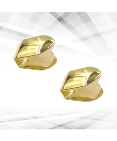 Heallily Hip Hop Teeth Caps - 2-Piece Golden Tooth Jewelry for Music Festivals & Parties | Punk Accessories & Costume Decoration - Buy Online on GoSupps.com