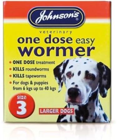 Large upto 40 kg - Johnsons One Dose Easy Wormer Tablet Worming Dogs Dewomer - Buy Online on GoSupps.com