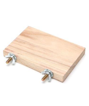 Natural Wood Parrot Bird Cage Perches Stand Platform Pet Parakeet Wooden Budgie Toys Hanging Supplies 13cmx9cm(1 PcsWooden)