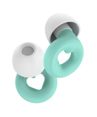 Reusable earplugs for noise reduction soft earplugs for sleeping sound protection suitable for travel work sleep train plane office (green white)
