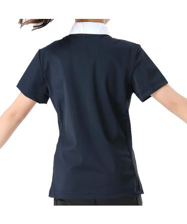 TrustBreech Kids' Short Sleeve Equestrian Sun Shirt - Made in USA, Moisture-Wicking, Ice Fil Lite, Navy - Buy Online on GoSupps.com