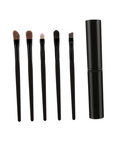 MUSISALY 5pcs Eyeshadow Brush with Case Cosmetic Tools Liner Brush for Eyes Eyeshadow Brush Kit Black