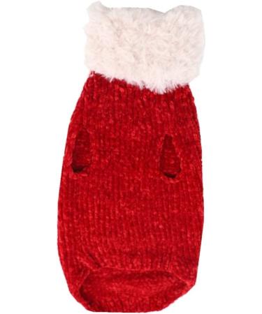 Winter Warm Faux Fur Sweater for Sphynx Cats, High Collar Coat & Pajamas Apparel - X-Large Size, Christmas Wine - Buy Online on GoSupps.com