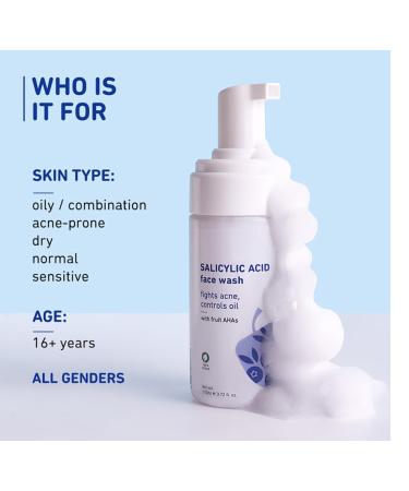 DRD 1% Encapsulated Salicylic Acid Foaming Face Wash|Fights Active Acne Blackheads&Breakouts|With Glycolic Acid&Fruit Ahas|All Skin Types|Creamy Face Cleanser For Women&Men|100% Vegan|110 Ml - Buy Online on GoSupps.com