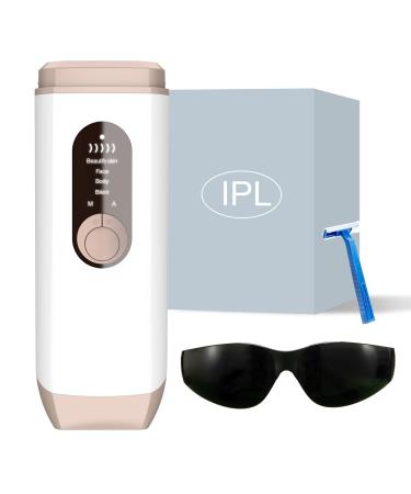 Laser Hair Removal Sextupole Hair Removal Device with Ice Cooling Care Function Visible Results in 2 Weeks Laser Hair Removal for Women and Men Care Painless Safe Gentle at Home Full Body White