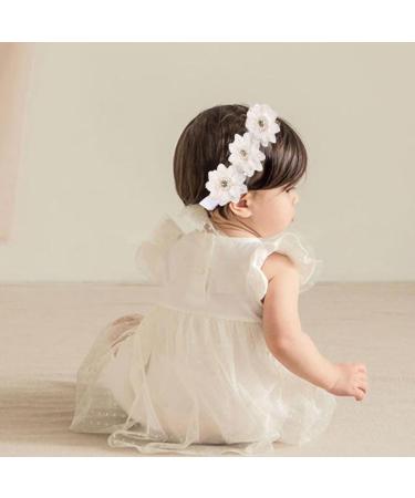 TSUWNO Baby Flower Headbands - 2 Pcs Hairbands for Girls Perfect for Baptism & Special Occasions - Buy Online on GoSupps.com
