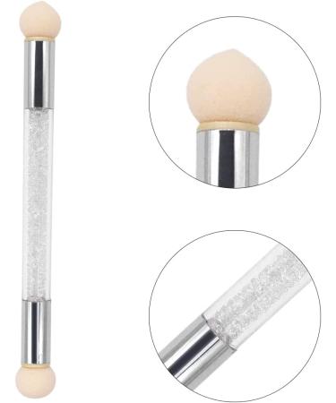 Jagowa 1 Piece Nail Art Sponge Brush Double Head Smudge Gradient Pen Washable Nail Art Tool with 4 Replacement Heads for Women Decoration DIY Nail Art (White) - Buy Online on GoSupps.com