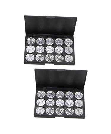 Angoily 2pcs 15 Eye Shadow Eyeshadow Empty Makeup Empty Cosmetic Case Makeup Box Foundation Concealer Travel
