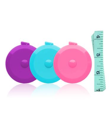 3 Pack Tape Measure Measuring Tape for Body Craft Weight Loss Measurements Retractable 60-inch 1.5 Meter Small Push Button Dual Sided Tape Measure Body Measuring (Pink Purple Sky Blue) - Buy Online on GoSupps.com