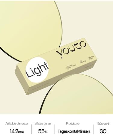Youto Daily Contact Lenses with Blue Light Filter - 30 Pack | UV Protection Reduces Dry Eyes 6.00 Diopters Comfortable Wear - Buy Online on GoSupps.com