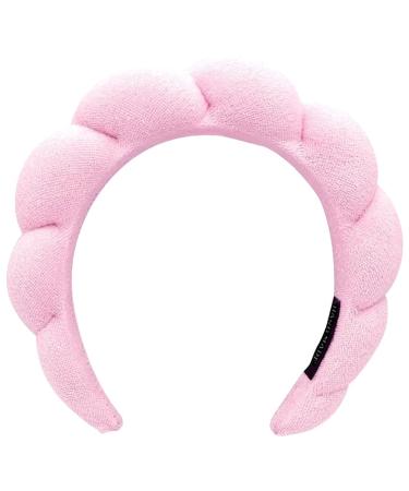 Spa Terry Cloth Headbands - Versatile for Face Washing Makeup Application Facial Treatments and Mask Wearing Pink