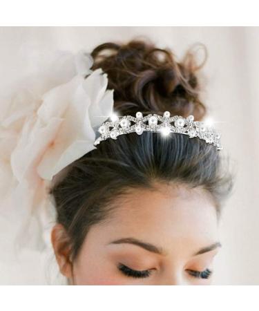 Voarge Rhinestone Hair Ties - Elegant Pearl & Crystal Wedding Hair Jewelry for Brides - Buy Online on GoSupps.com