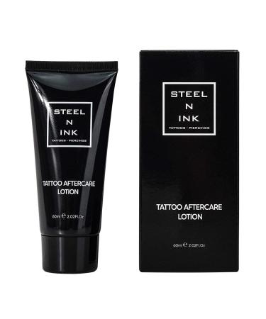 Steel n Ink Tattoo Aftercare Lotion - 60ml Unscented Tattoo Lotion to Moisturize and Heal Fresh Tattoos - Vegan  Cruelty-Free  and Paraben-Free Tattoo Cream Made with Natural Ingredients