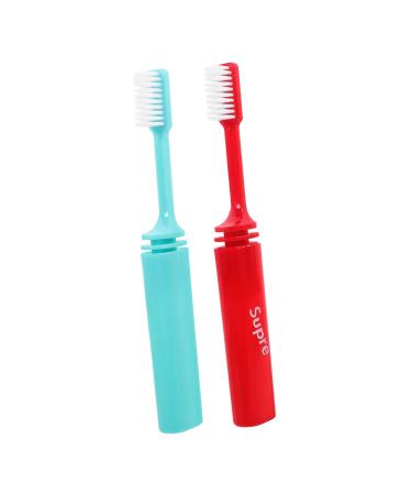 Ultechnovo 2 STK Collaps Camping Camping toothbrush Outdoor pocket toothbrush travel toothbrush toothbrushes for children fiber toothbrushes small detergent bristles travel