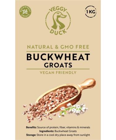 Veggy Duck Natural Buckwheat Groats (1Kg) - Raw Vegan GMO-Free Nutritious Option - Buy Online on GoSupps.com